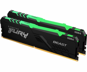 Paměť Kingston Fury Beast RGB, DDR4, 64 GB, 3000 MHz, CL1...