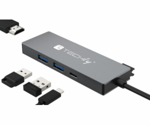 USB HUB Techly  Hub USB-C 4 v 1