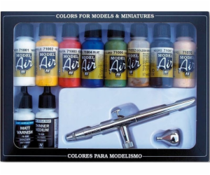 Vallejo : Model Air - Airbrush + základní barvy 10x 17 mm