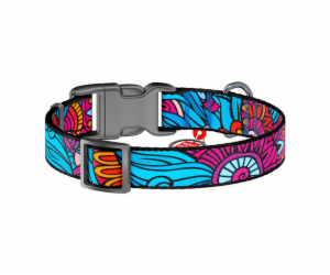 Nylon dog collar with QR code Waudog "Summer" size M