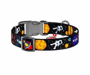 Nylon dog collar with QR code Waudog "NASA" size M