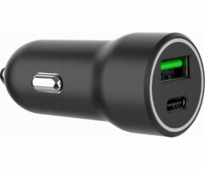 GEMBIRD 2-port USB car fast charger Type-C PD 20W black