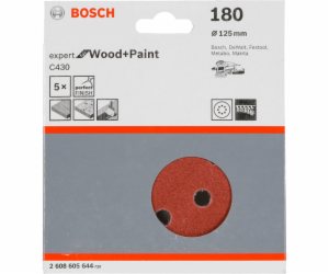 Bosch brusny list C 430 D125MM drevo zrnitost 180 5 ks