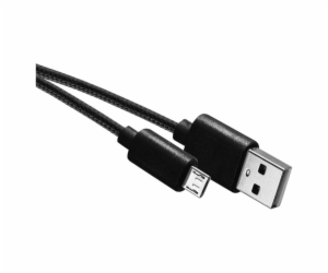 nabíjecí/datový kabel USB-A 2.0 / microUSB 2.0, 2m, černý