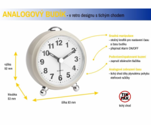 TFA analogový budík 60.1030.09 - béžový 