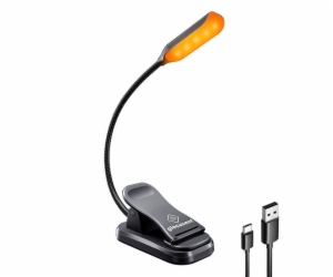 Bezdrátová lampa Glocusent s klipem, USB-C (černá)