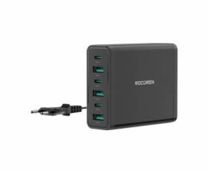 Rocoren power charger 3x USB-C, 3x USB-A, 60W (black)