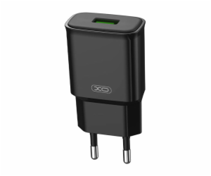 Nástěnná nabíječka XO L92D, 1x USB, 18 W, QC 3.0 (černá)