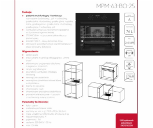 MPM-63-BO-25 vestavná elektrická trouba černá