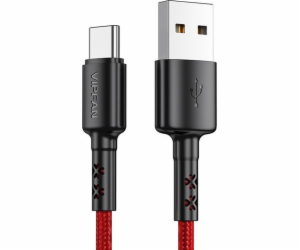 Kabel USB na USB-C VFAN X02, 3A, 1,8 m (červený)