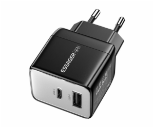 Wall charger, Essager, ECT33W-LJB01-Z, GaN, 1xUSB-A, 1xUS...