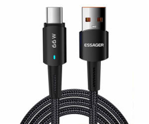 USB-A to USB-C cable, Essager, EXCT-CG01, 66W, 1m (black)