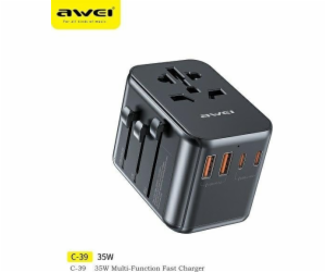 Nabíječka Awei Síťový adaptér AWEI 2xUSB+3xUSB-C C-39 35W...