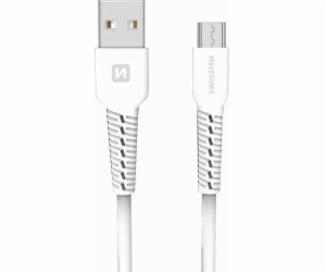 Data kabel SWISSTEN microUSB 1m, bílá