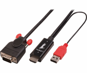 Lindy HDMI kabel - D-Sub (VGA) + USB-A 1m černý (41455)