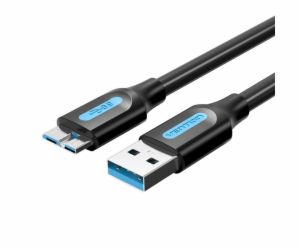 USB 3.0 A to Micro-B cable Vention COPBD 2A 0.5m Black PVC