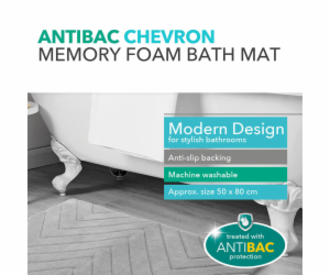 Beldray LA032647LGRYUFFEU7 Antibac Chevron Memory Foam Ba...