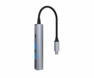 Tellur 4in1 USB-C 3.1 Hub Aluminum, Grey