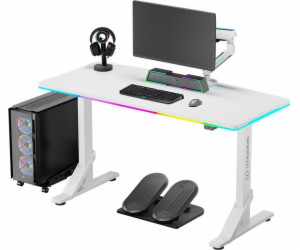 ULTRADESK IRON WHITE herní stůl, 132,5x60,5 cm, 71-81 cm,...