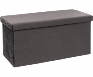 5five Moderní pouffe ŠEDÁ 76x38 Velurové sedátko