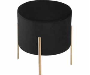 Pouffe Atmosphera Black se zlatými nožičkami Black Velvet