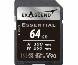 Karta ExAscend Essential SDXC 64GB Class 10 UHS-II/U3 V90...