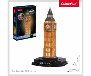 CubicFun - Puzzle 3D s LED Noční edice: Big Ben 32 dílků