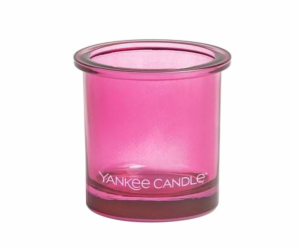 Svícen skleněný Yankee Candle, Růžový, skleněný, 7 cm