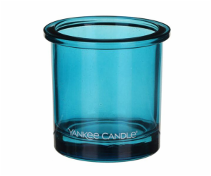 Svícen skleněný Yankee Candle, Modré sklo, výška 7 cm