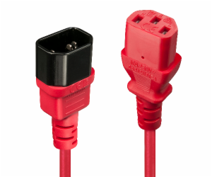 Lindy IEC 13/14 napájecí kabel Červený 1m - 30477