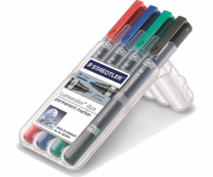 Staedtler STAEDTLER Perm. Marker Lumocolor duo 4St Box