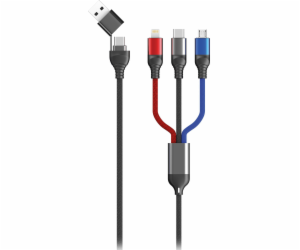 USB kabel 2GO USB-A + USB-C - USB-C + microUSB + Lightnin...