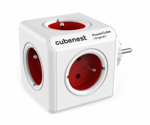 Cubenest Powercube Original,  5× zásuvka, bílá/červená, d...