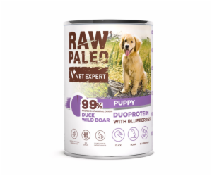 RAW PALEO Duoprotein Duck & Boar Puppy - vlhké krmivo pro...