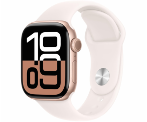 Apple Watch 10 GPS 42mm S/M, chytré hodinky, růžové zlato