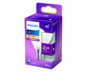 LED lampa Philips P45, 4,3W, E14, 2700K, 470lm, matná