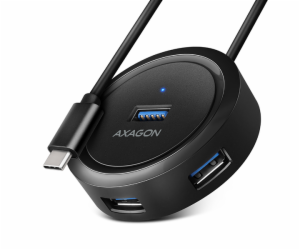 AXAGON HUE-P1C, 4x USB 3.2 Gen 1 ROUND hub, micro USB nap...