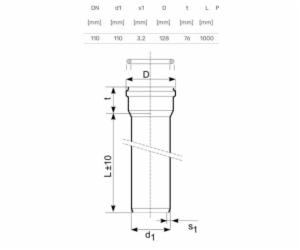 Venkovní kanalizační potrubí Magnaplast, O 110 mm, SN4, 1m
