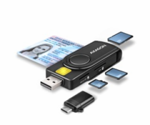 AXAGON CRE-SMP2A, USB-A PocketReader 4-slot čtečka Smart ...