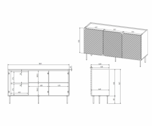 3D2SZ Komoda ONDA 150x45xH85 zelená