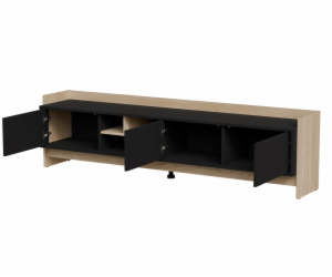 Cama RTV PORTO 3D skříňka 190x38x50 dub/černá