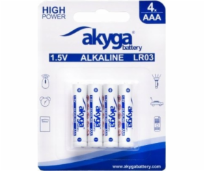 Akyga alkalická baterie AAA LR03 Zn-MnO2, 1.5V/1300mAh, b...