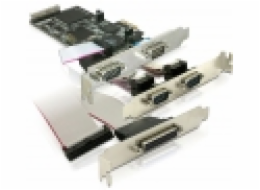 Delock adaptér PCI Express x1 4x sériový port + 1x parallelní