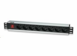 Intellinet 19" Rackmount 8-Way Power Strip - German Type, rozvodný panel, 8x DE zásuvka, 3m kabel