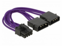 Delock napájecí kabel PCI Express 8 pin samec > 2 x 4 pin samec textilní stínění fialové