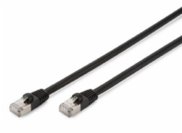 CAT 6 S-FTP outdoor patch cable, Cu, PE, AWG 27/7, length 1 m, black sheath color