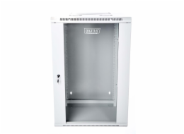 DIGITUS DN-WD19 18U/600 Wallmount double section Cabinet 19 18U 901/600/600 glass grey mounted