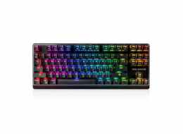 Modecom VOLCANO LANPARTY RGB drátová mechanická herní klávesnice (Outemu Blue), LED podsvícení, USB, US layout, černá