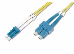 DIGITUS Fiber Optic Patch Cord, LC to SC, Singlemode 09/125 µ, Duplex Length 2m