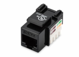 DIGITUS Keystone Jack CAT 5e, nestíněný RJ45 na LSA, barva černá